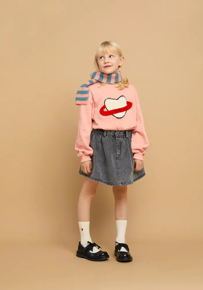 Sproet & Sprout Sweatshirt heart saturn  Peach parfait