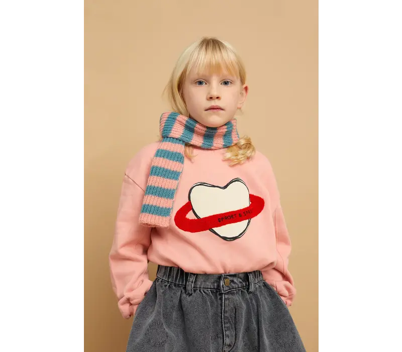 Sproet & Sprout Sweatshirt heart saturn  Peach parfait