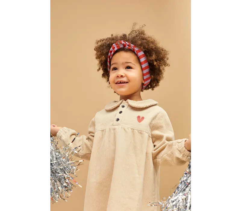 Sproet & Sprout Corduroy dress heart Beige