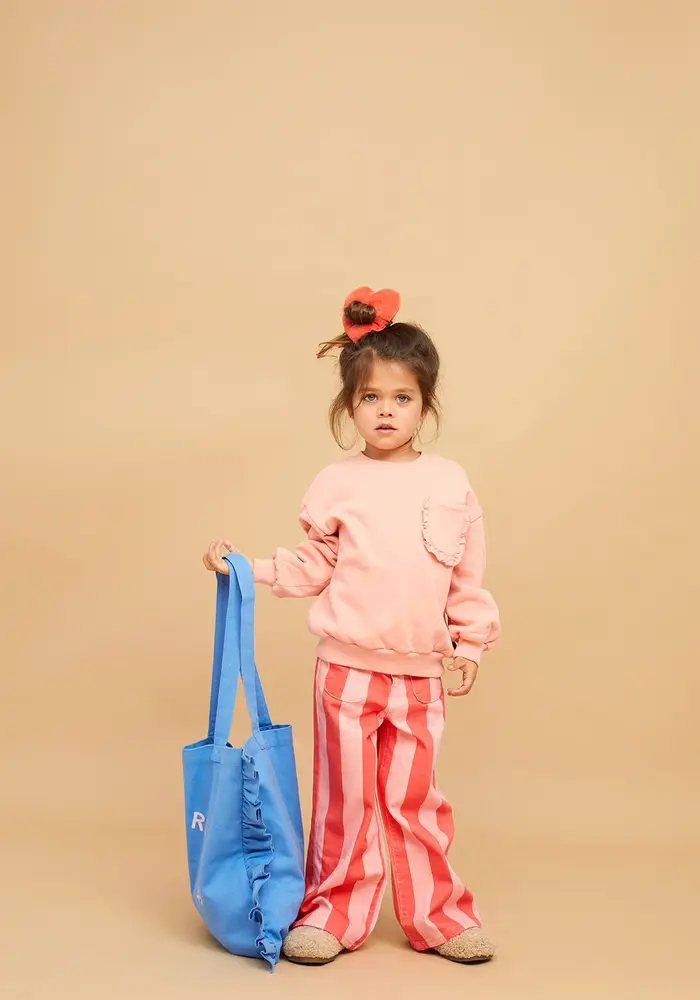 Sproet & Sprout Girls sweatshirt ruffle pocket Peach parfait