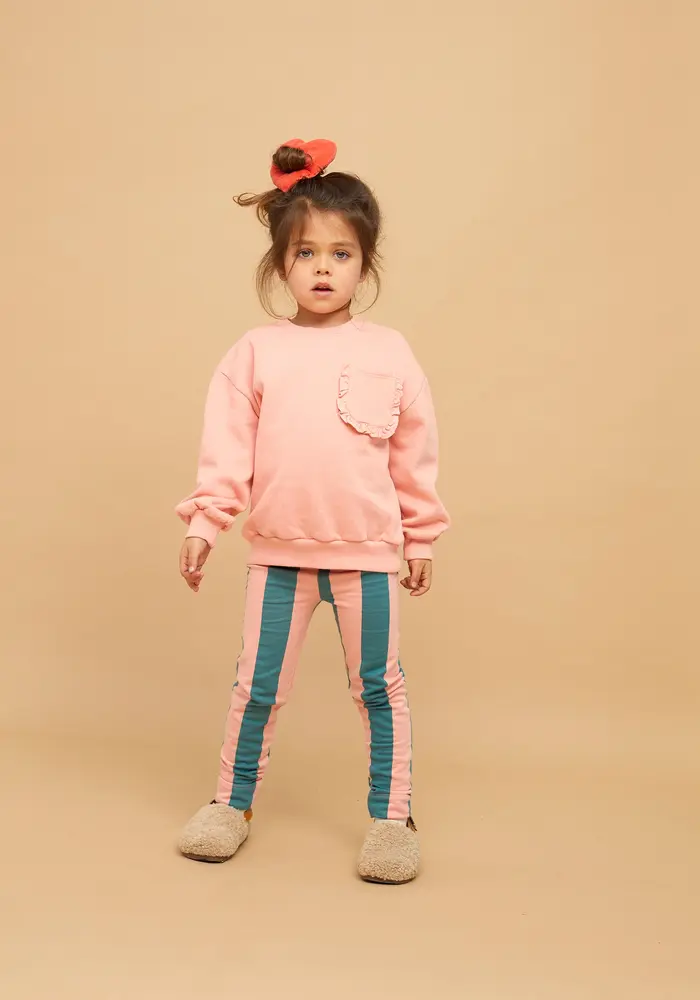Sproet & Sprout Girls sweatshirt ruffle pocket Peach parfait