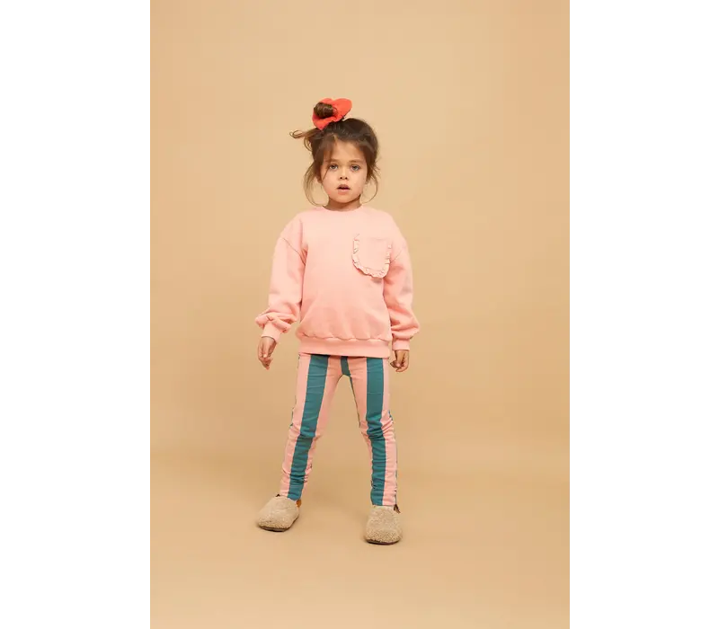 Sproet & Sprout Girls sweatshirt ruffle pocket Peach parfait