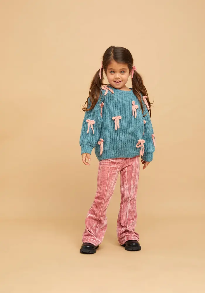 Sproet & Sprout Girls sweater bows  Shady green