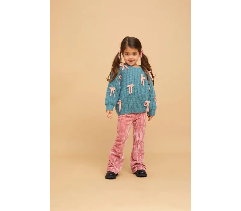 Sproet & Sprout Girls sweater bows  Shady green