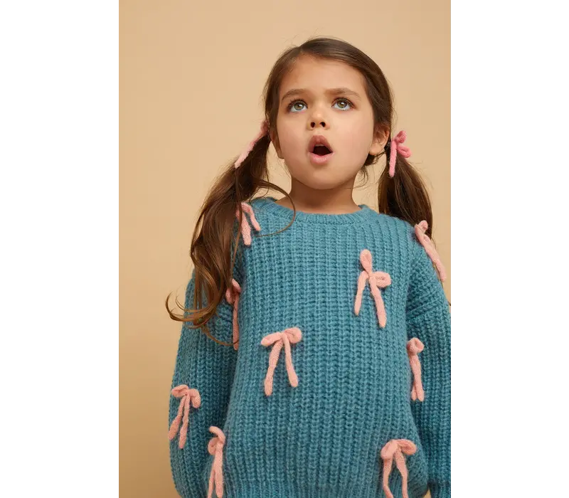 Sproet & Sprout Girls sweater bows  Shady green