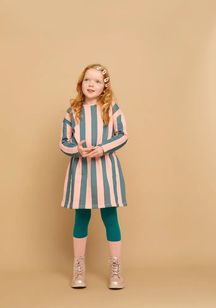 Sproet & Sprout Dress block stripe  Peach parfait