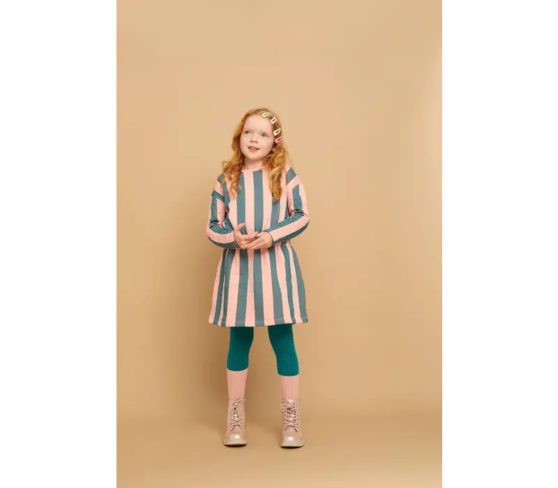 Sproet & Sprout Dress block stripe  Peach parfait