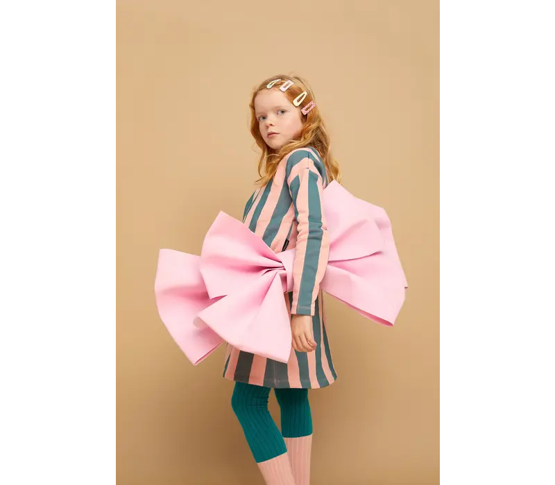 Sproet & Sprout Dress block stripe  Peach parfait