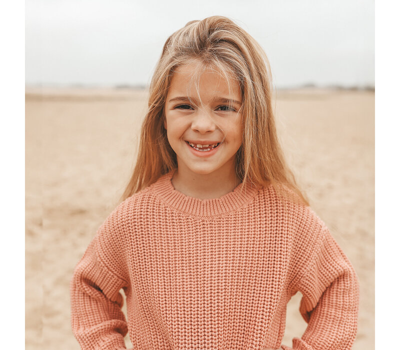 Your Wishes Knit | Chunky Scallop Sweater Rose Dawn