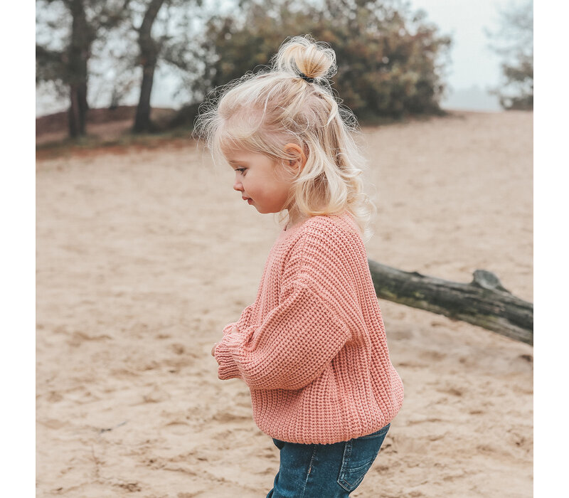 Your Wishes Knit | Chunky Scallop Sweater Rose Dawn