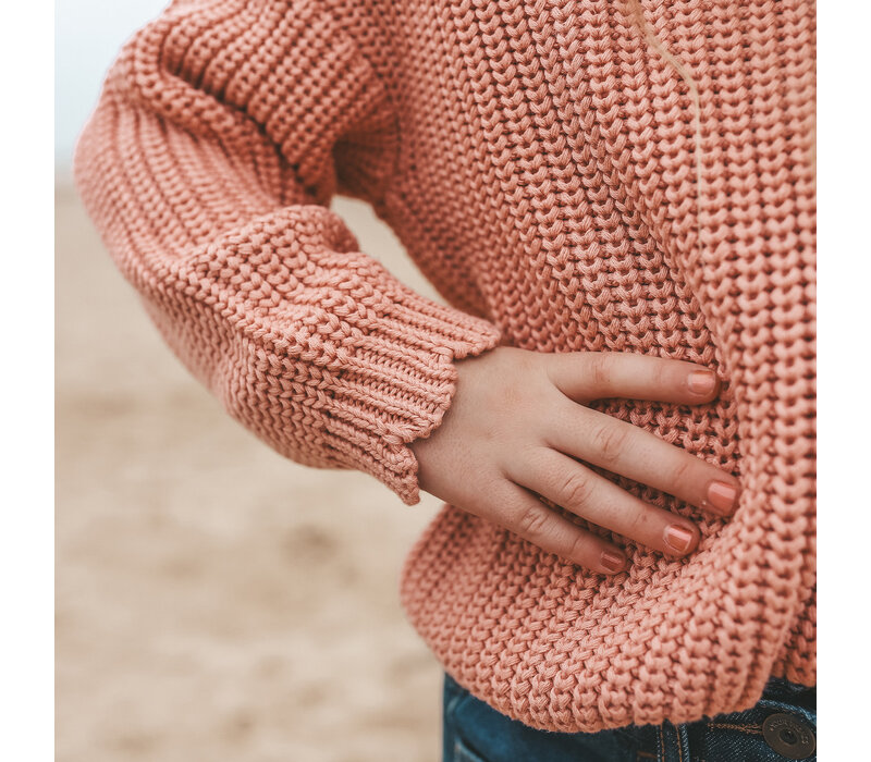 Your Wishes Knit | Chunky Scallop Sweater Rose Dawn