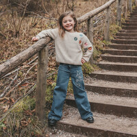 Your Wishes Embroidered Flowers | Sweater Oyster Gray