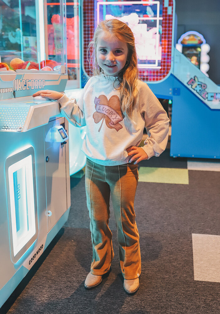 Your Wishes Velvet Jersey | Flared Legging Bone Brown