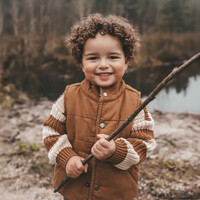 Your Wishes Stretch Twill | Bodywarmer Chai