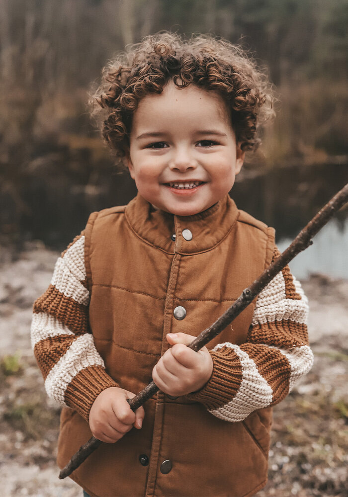 Your Wishes Stretch Twill | Bodywarmer Chai