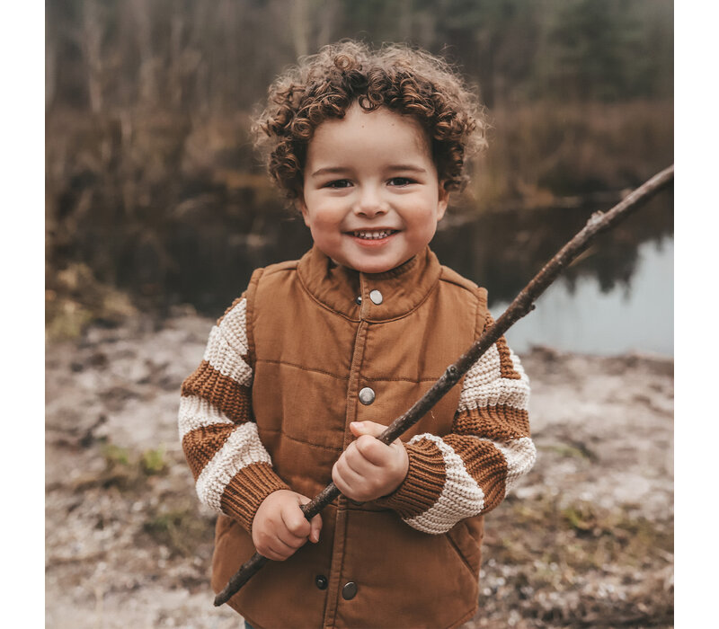 Your Wishes Stretch Twill | Bodywarmer Chai