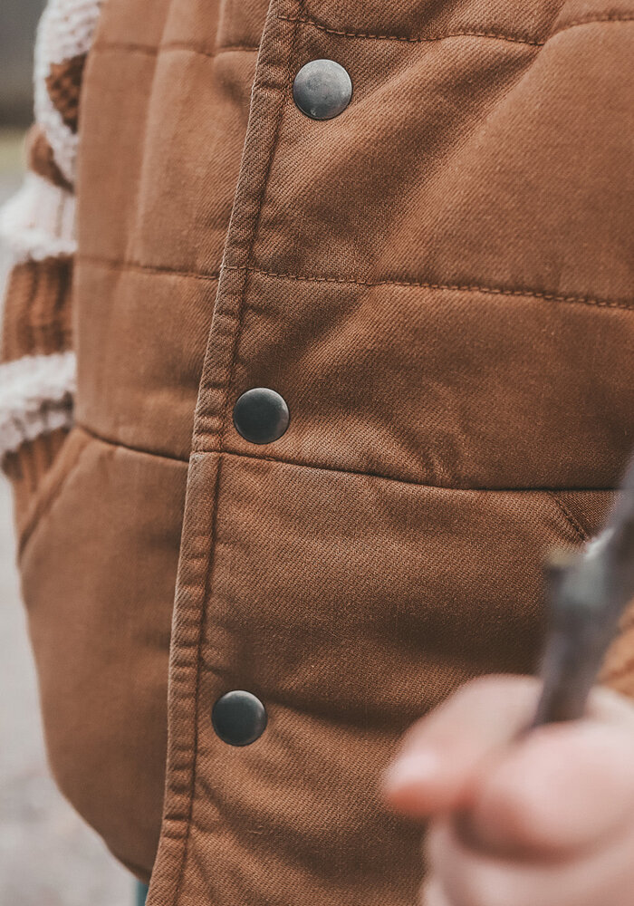 Your Wishes Stretch Twill | Bodywarmer Chai