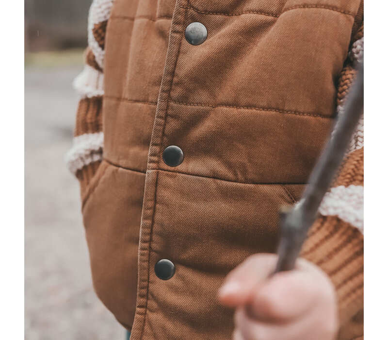 Your Wishes Stretch Twill | Bodywarmer Chai