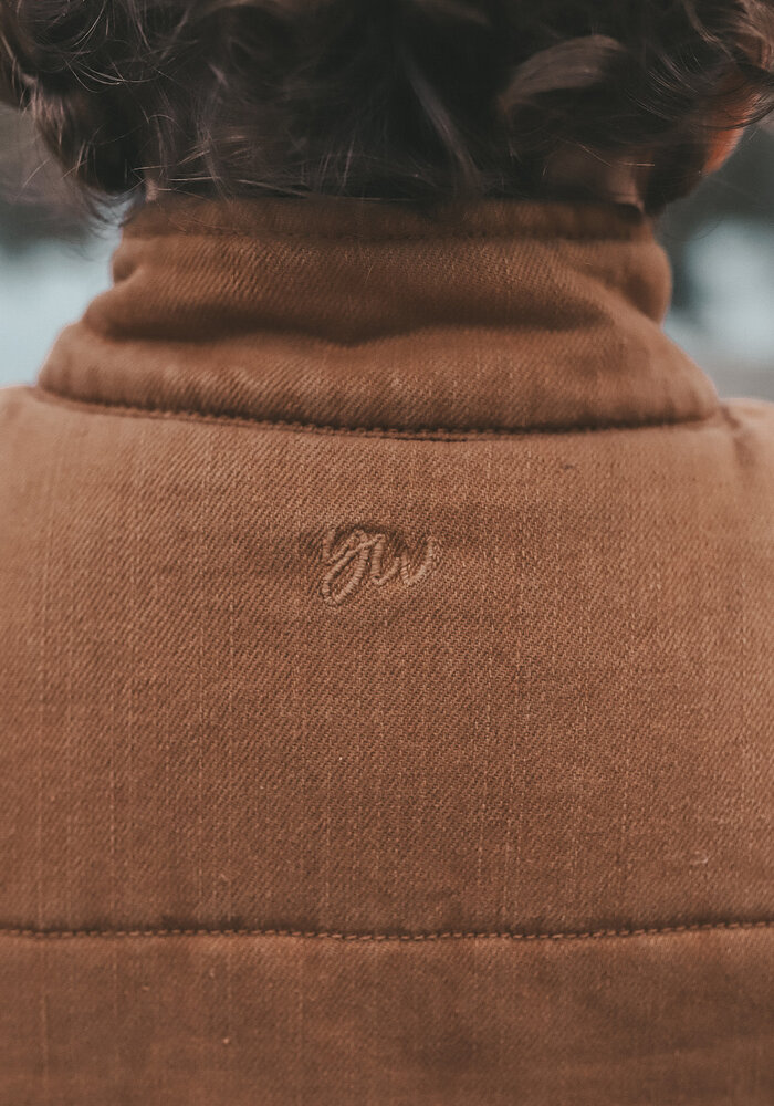 Your Wishes Stretch Twill | Bodywarmer Chai