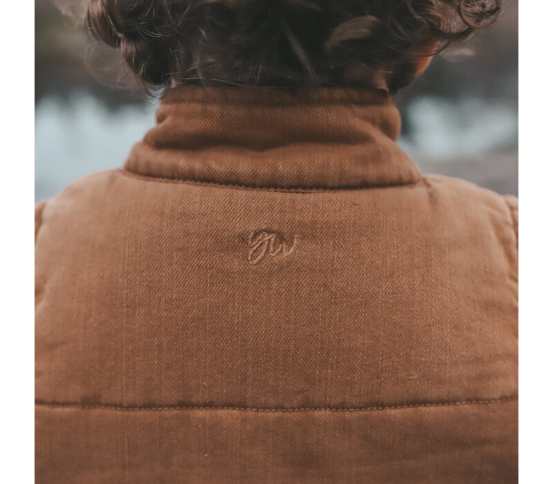 Your Wishes Stretch Twill | Bodywarmer Chai