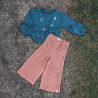 Your Wishes French Knit | Sleeve Ruffle Sweater Blue Wing Tale