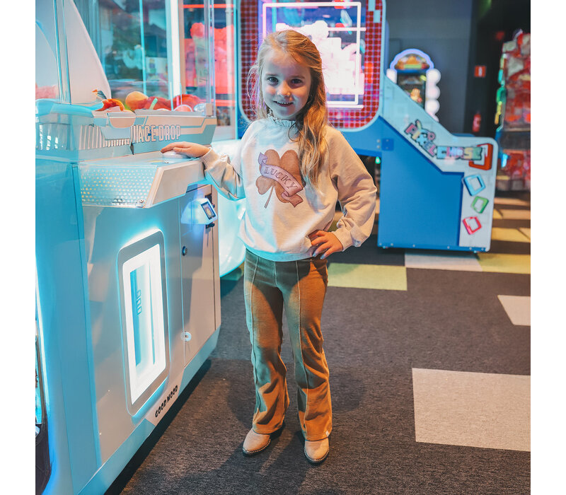 Your Wishes Velvet Jersey | Flared Legging Bone Brown