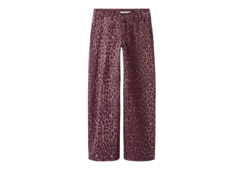 Name it Name-it NKFROSE WIDE LEO TWILL PANTS Burgundy/LEO