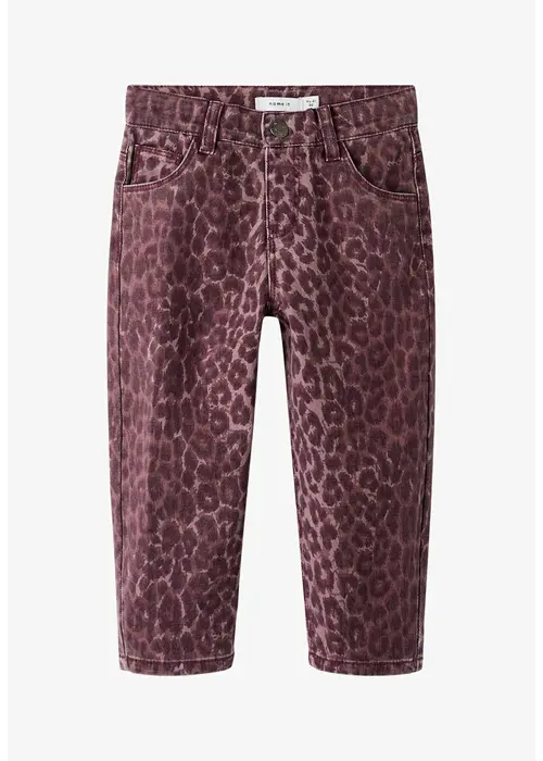 Name it Name-it NMFBELLA MOM LEO TWILL Pant Burgundy/LEO