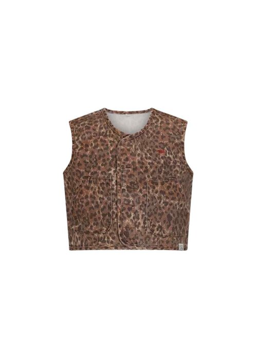 The New Chapter The New Chapter Claes denim leoprd gilet Leopard
