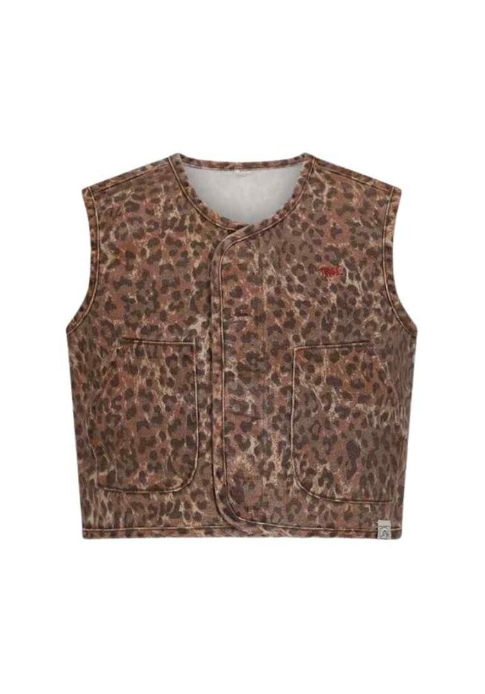 The New Chapter Claes denim leoprd gilet Leopard