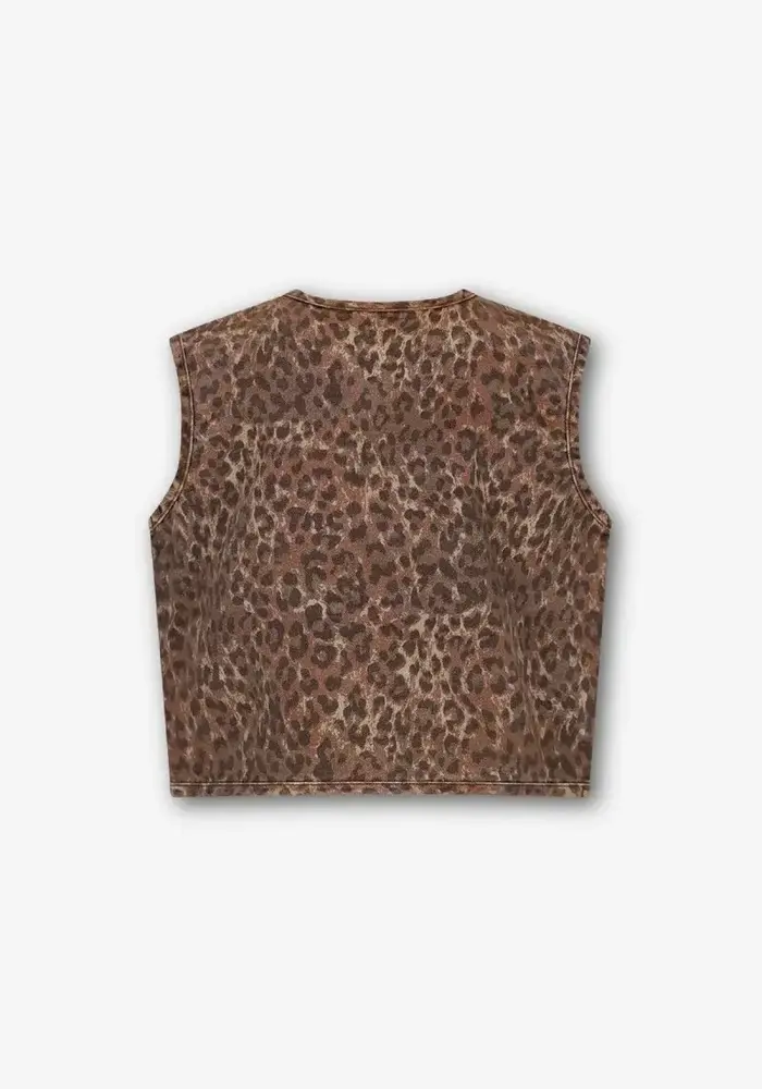 The New Chapter Claes denim leoprd gilet Leopard