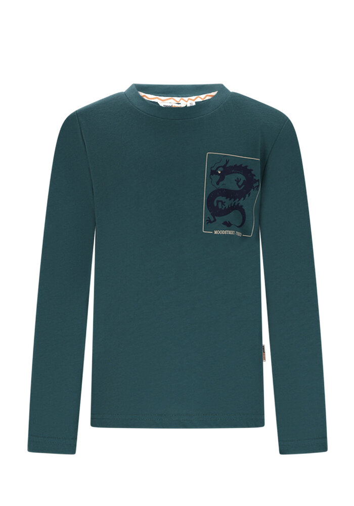 Moodstreet LIWEN chest dragon lsl T-shirt Wasabi Green