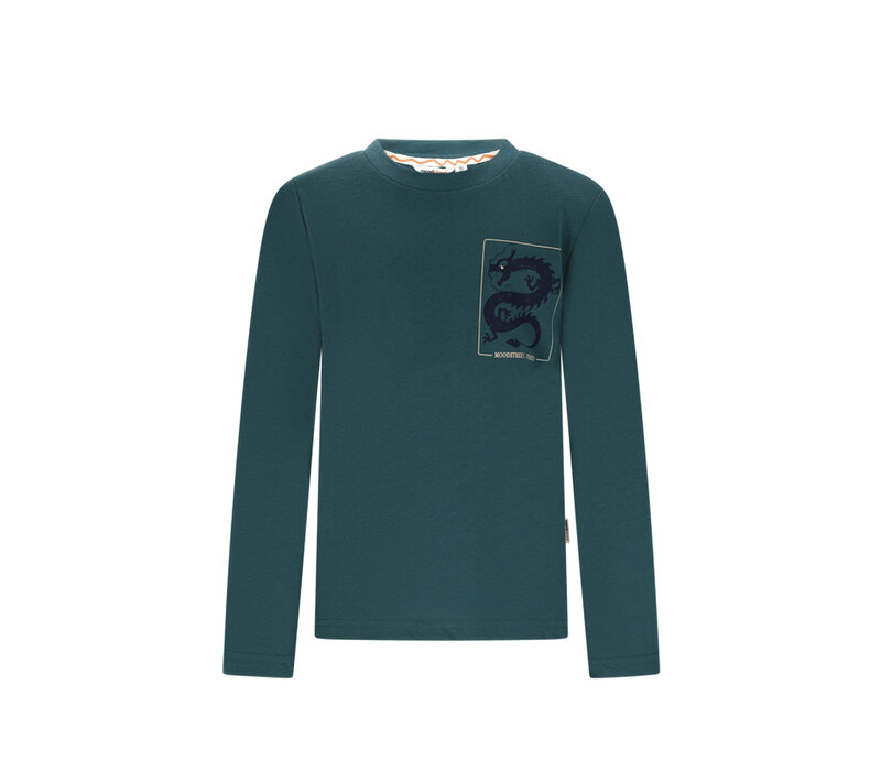 Moodstreet LIWEN chest dragon lsl T-shirt Wasabi Green
