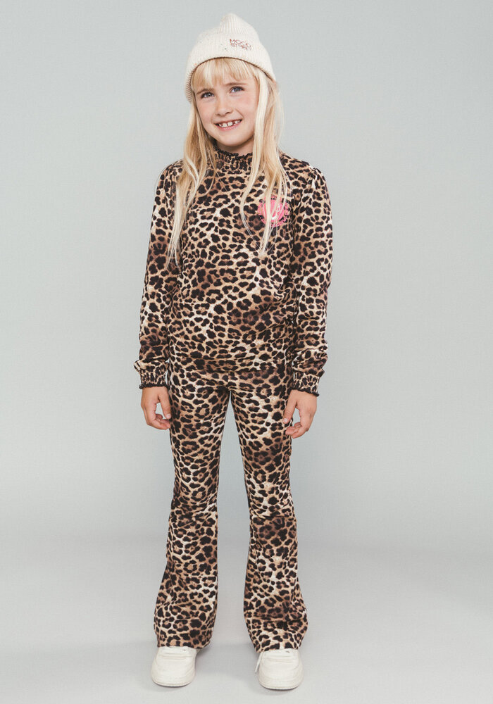 Moodstreet LAURE smock-neck leopard top Leopard