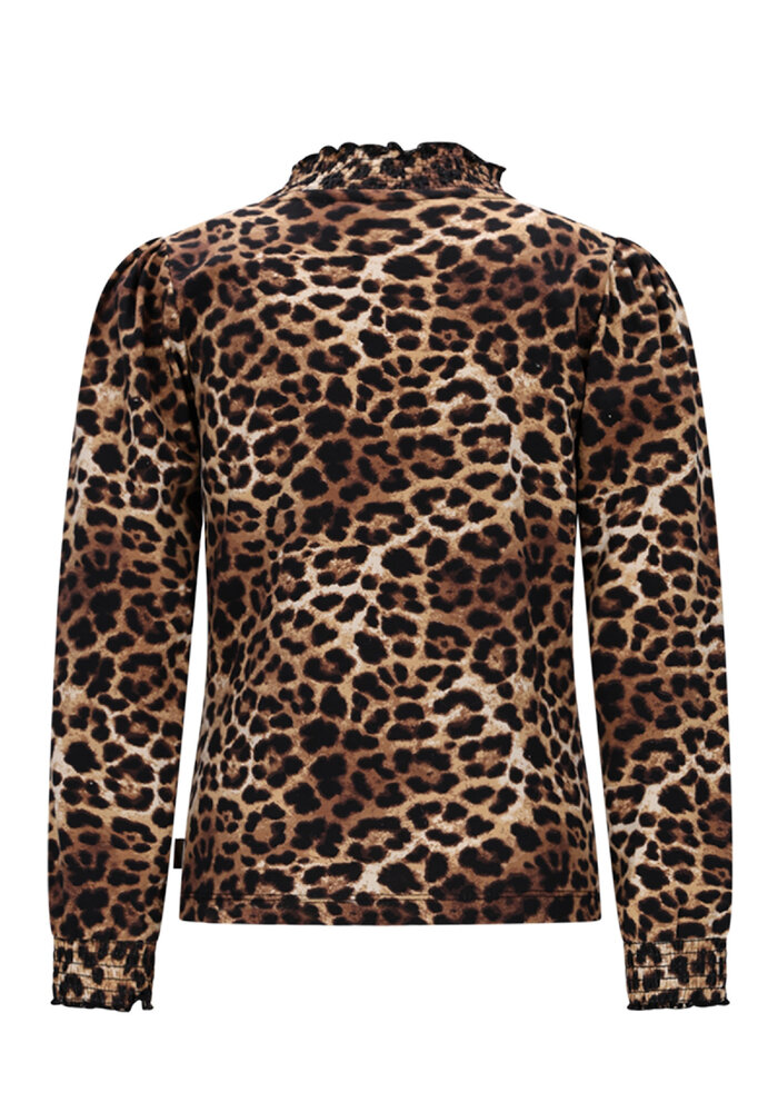 Moodstreet LAURE smock-neck leopard top Leopard