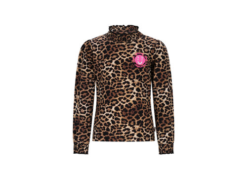 Moodstreet Moodstreet LAURE smock-neck leopard top Leopard
