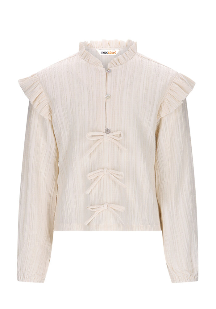 Moodstreet AKIRA ruffles & bows blouse Warm White