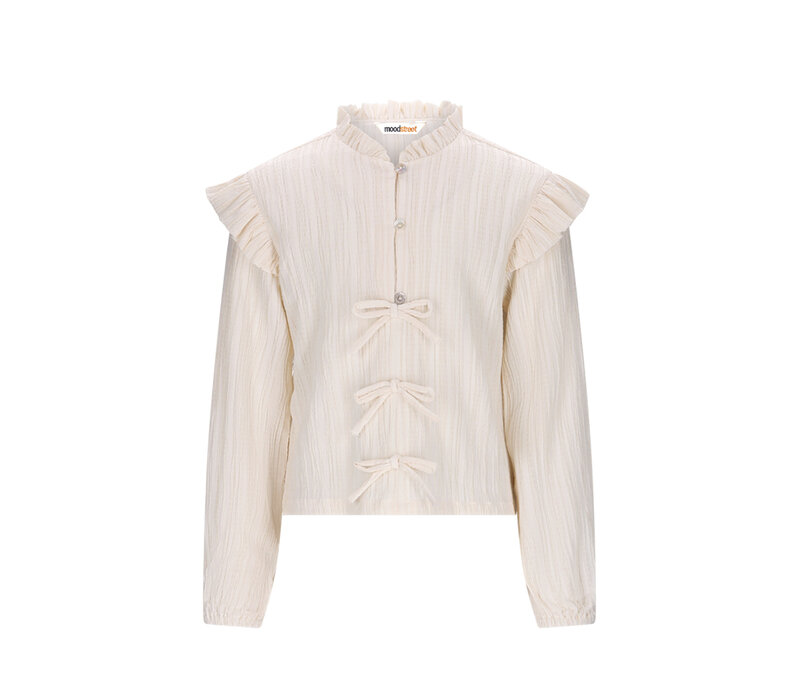 Moodstreet AKIRA ruffles & bows blouse Warm White