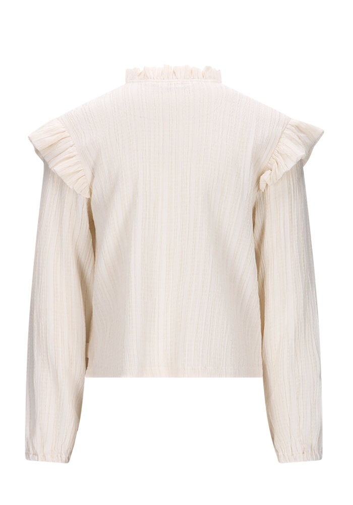 Moodstreet AKIRA ruffles & bows blouse Warm White