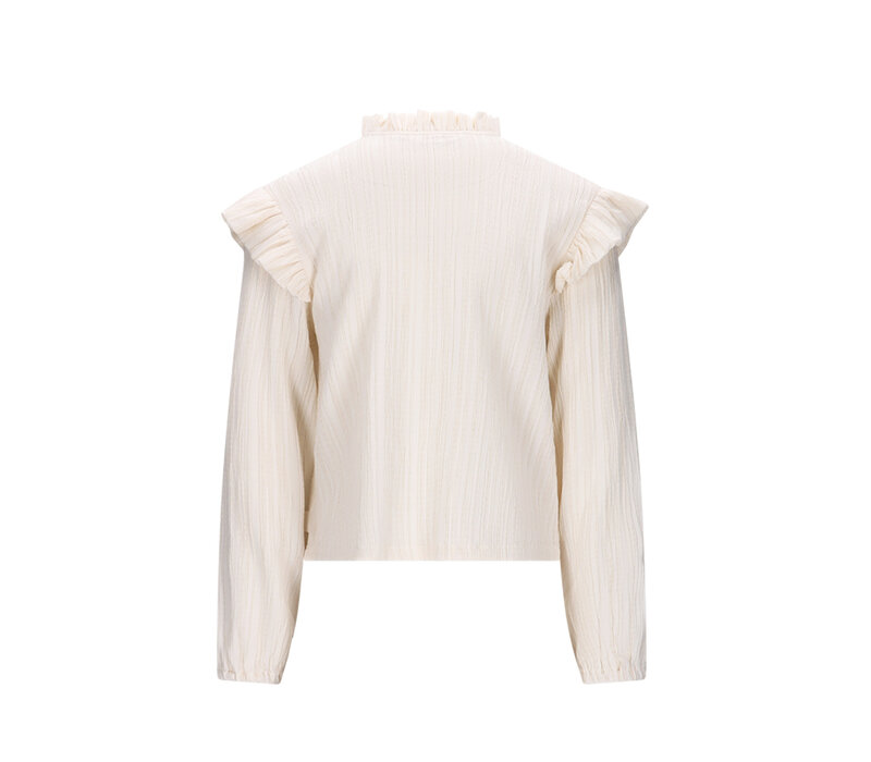 Moodstreet AKIRA ruffles & bows blouse Warm White