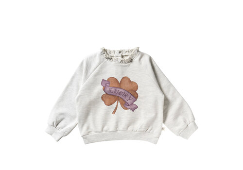 Your Wishes Your Wishes Melange | Ruffle Sweater Birch Your Wishes Your Wishes Melange | Ruffle Sweater Birch