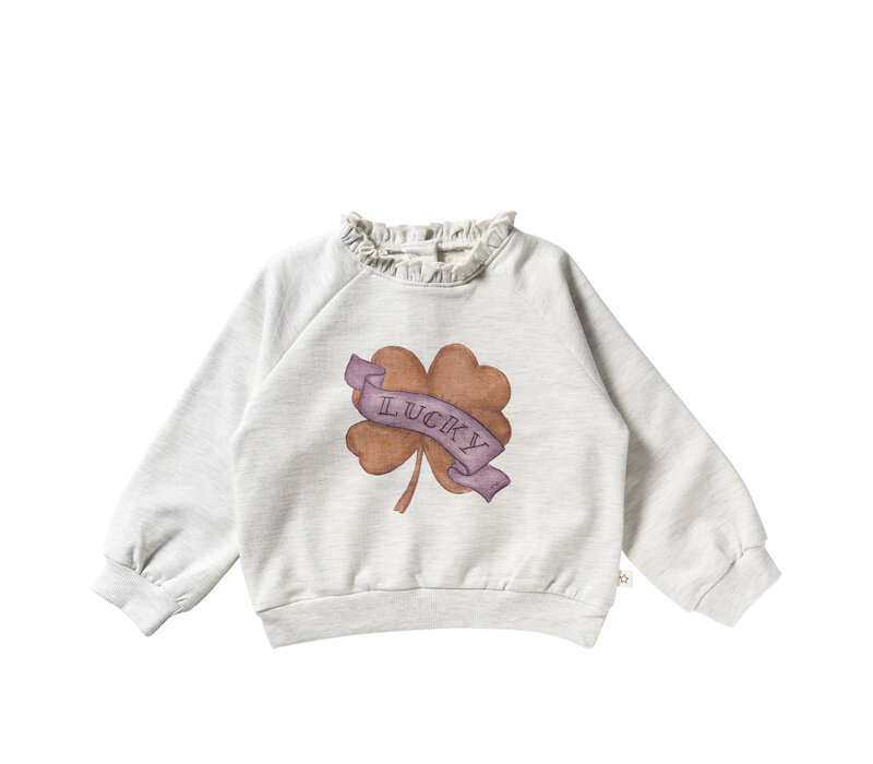 Your Wishes Melange | Ruffle Sweater Birch
