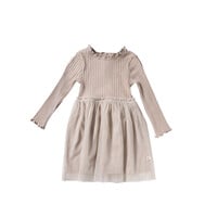 Your Wishes Rib Knit | Tule Dress Oyster Gray