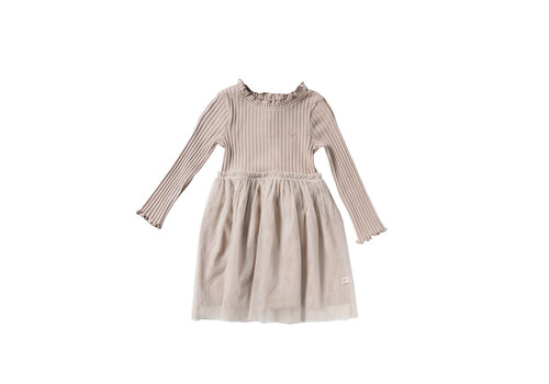Your Wishes Your Wishes Rib Knit | Tule Dress Oyster Gray Your Wishes Your Wishes Rib Knit | Tule Dress Oyster Gray