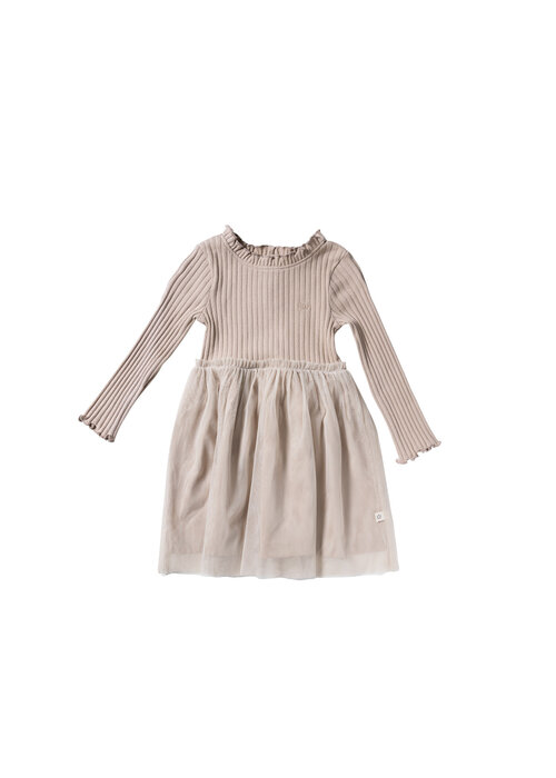 Your Wishes Your Wishes Rib Knit | Tule Dress Oyster Gray
