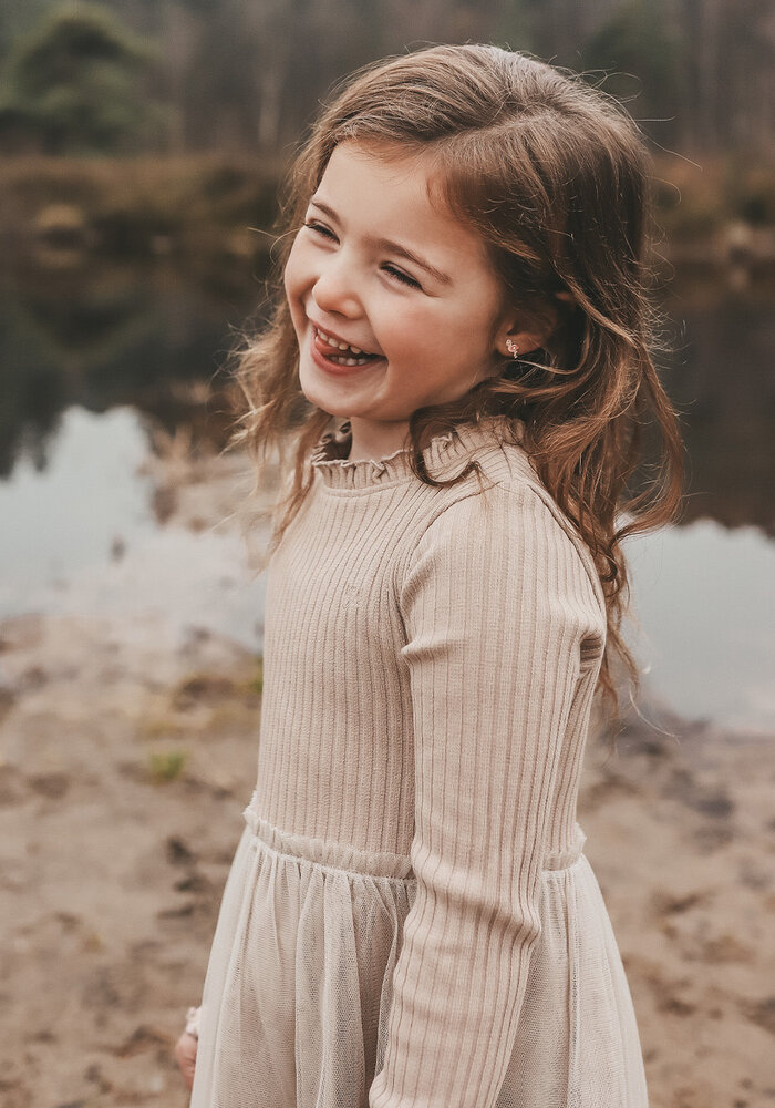 Your Wishes Rib Knit | Tule Dress Oyster Gray