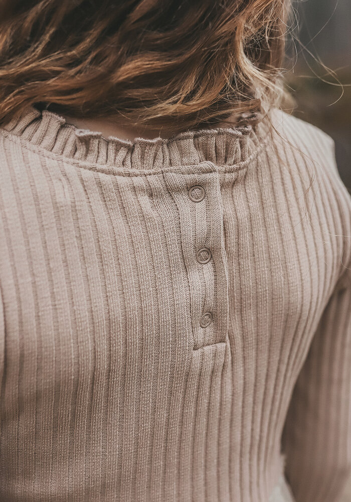 Your Wishes Rib Knit | Tule Dress Oyster Gray