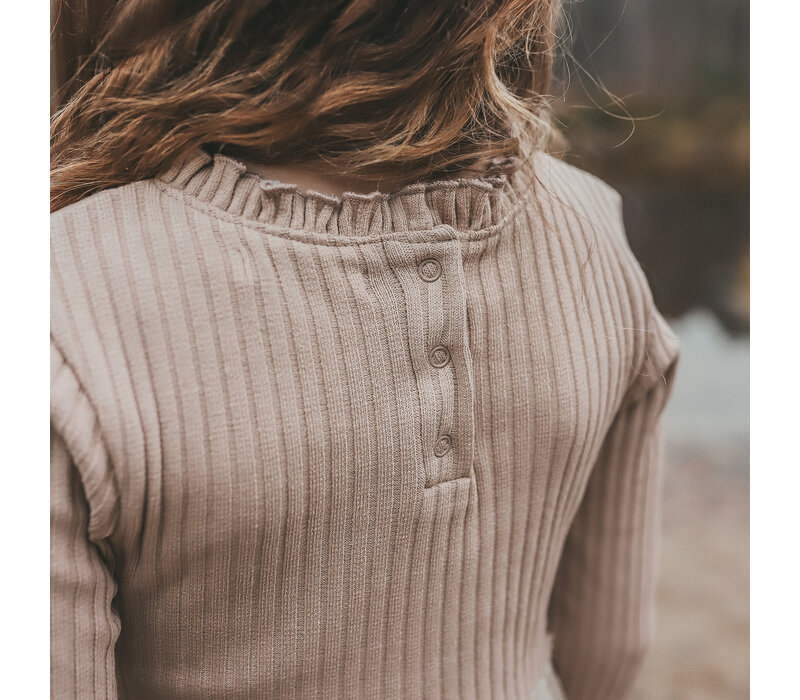 Your Wishes Rib Knit | Tule Dress Oyster Gray