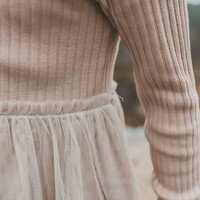 Your Wishes Rib Knit | Tule Dress Oyster Gray