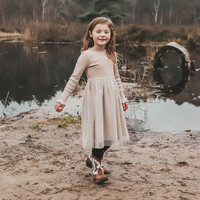 Your Wishes Rib Knit | Tule Dress Oyster Gray